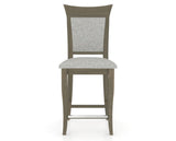 Canadel Upholstered Counter Stool 8274 in 7C Fabric and 08 Shadow and Fixed Base, front view