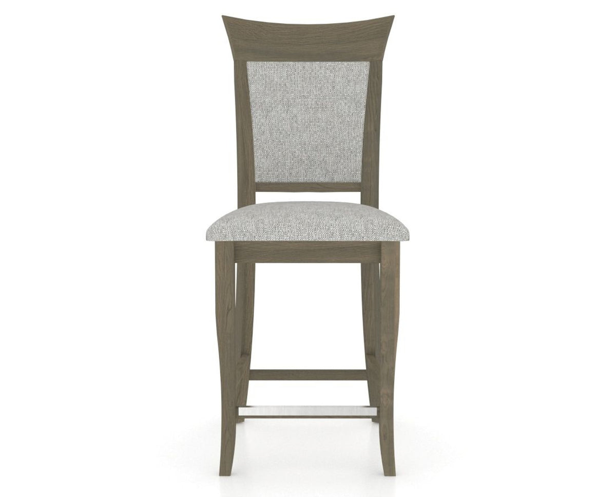 Canadel Upholstered Counter Stool 8274 in 7C Fabric and 08 Shadow and Fixed Base, front view