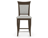 Canadel Upholstered Counter Stool 8274 in 7C Fabric and 29 Hazelnut Washed and Fixed Base, front view