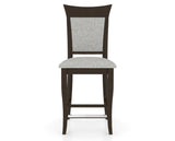 Canadel Upholstered Counter Stool 8274 in 7C Fabric and 59 Davy's Grey and Fixed Base, front view