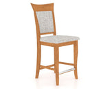 Canadel Upholstered Counter Stool 8274 in FP Crypton® and 01 Honey Washed and Fixed Base, three-quarter view