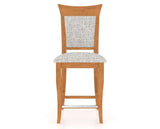 Canadel Upholstered Counter Stool 8274 in FP Crypton® and 01 Honey Washed and Fixed Base, front view