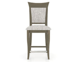 Canadel Upholstered Counter Stool 8274 in FP Crypton® and 08 Shadow and Fixed Base, front view