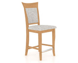 Canadel Upholstered Counter Stool 8274 in FP Crypton® and 20 Caramel Washed and Fixed Base, three-quarter view