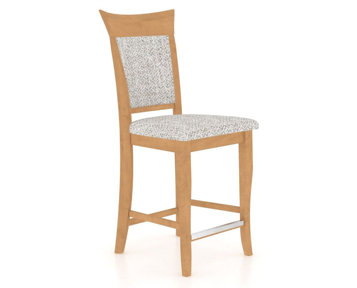 Canadel Upholstered Counter Stool 8274 in FP Crypton® and 20 Caramel Washed and Fixed Base, three-quarter view