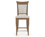 Canadel Upholstered Counter Stool 8274 in FP Crypton® and 25 Pecan Washed and Fixed Base, front view