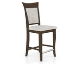 Canadel Upholstered Counter Stool 8274 in FP Crypton® and 29 Hazelnut Washed and Fixed Base, three-quarter view