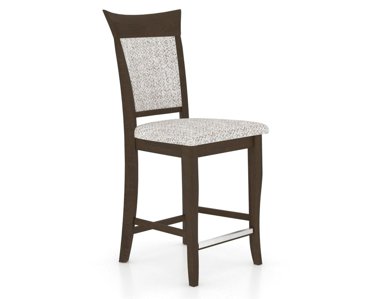 Canadel Upholstered Counter Stool 8274 in FP Crypton® and 29 Hazelnut Washed and Fixed Base, three-quarter view