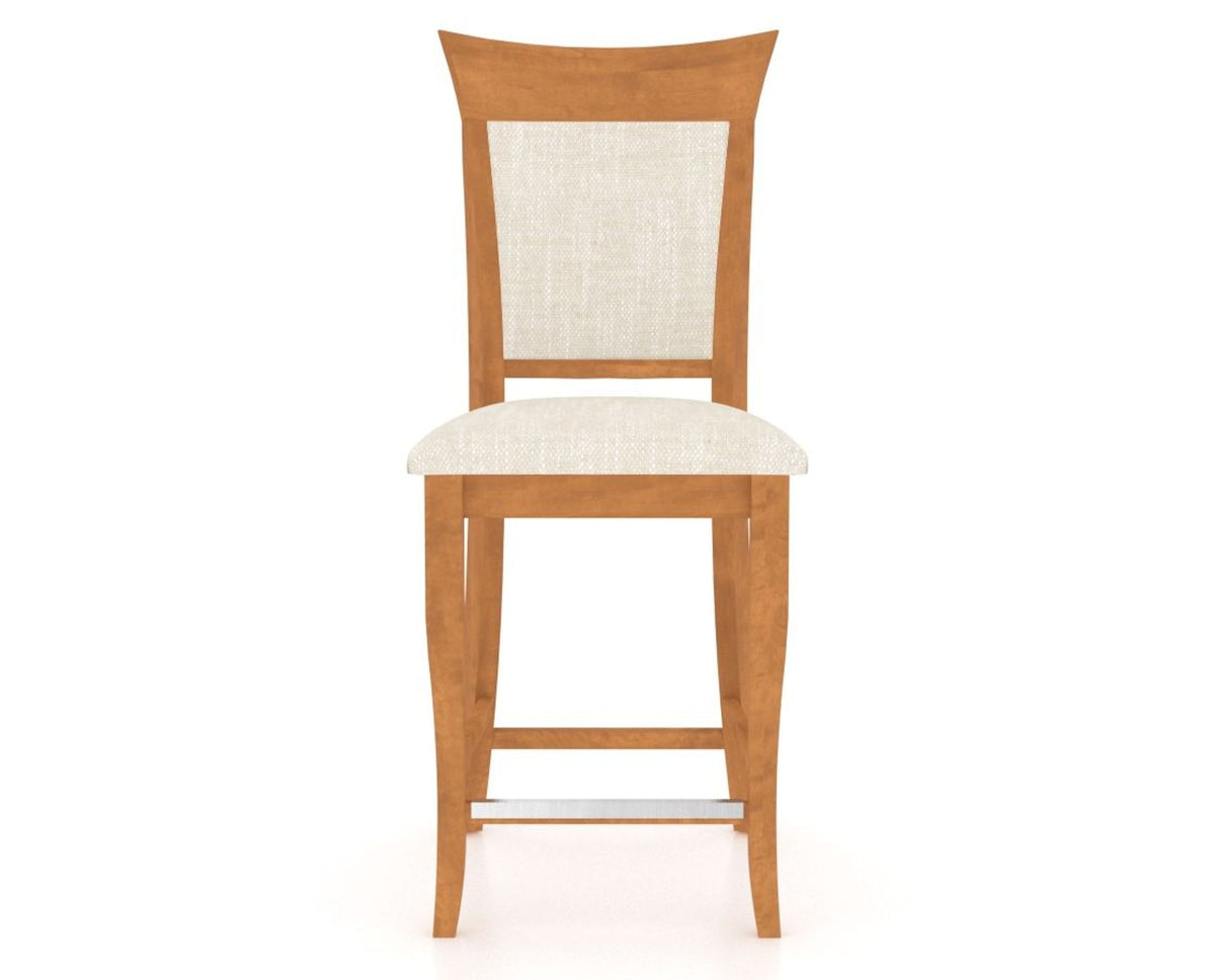 Canadel Upholstered Counter Stool 8274 in FT InsideOut® and 01 Honey Washed and Fixed Base, front view