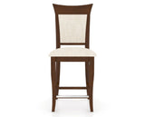 Canadel Upholstered Counter Stool 8274 in FT InsideOut® and 19 Cognac Washed and Fixed Base, front view