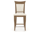 Canadel Upholstered Counter Stool 8274 in FT InsideOut® and 25 Pecan Washed and Fixed Base, front view