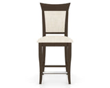 Canadel Upholstered Counter Stool 8274 in FT InsideOut® and 29 Hazelnut Washed and Fixed Base, front view