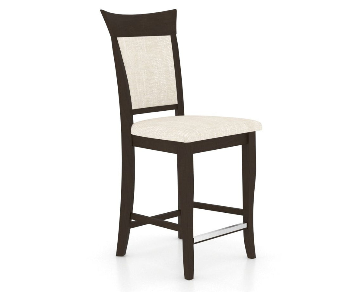 Canadel Upholstered Counter Stool 8274 in FT InsideOut® and 59 Davy's Grey and Fixed Base, three-quarter view