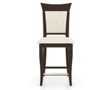 Canadel Upholstered Counter Stool 8274 in FT InsideOut® and 59 Davy's Grey and Fixed Base, front view