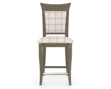 Canadel Upholstered Counter Stool 8274 in OZ Fabric and 08 Shadow and Fixed Base, front view