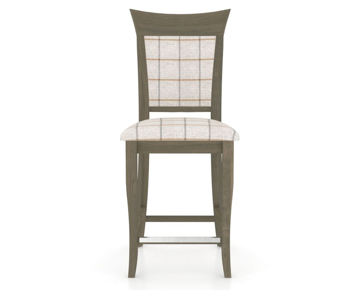 Canadel Upholstered Counter Stool 8274 in OZ Fabric and 08 Shadow and Fixed Base, front view