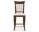 Canadel Upholstered Counter Stool 8274 in OZ Fabric and 19 Cognac Washed and Fixed Base, front view