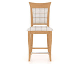 Canadel Upholstered Counter Stool 8274 in OZ Fabric and 20 Caramel Washed and Fixed Base, front view