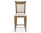 Canadel Upholstered Counter Stool 8274 in OZ Fabric and 25 Pecan Washed and Fixed Base, front view