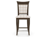 Canadel Upholstered Counter Stool 8274 in OZ Fabric and 29 Hazelnut Washed and Fixed Base, front view