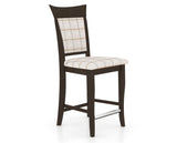 Canadel Upholstered Counter Stool 8274 in OZ Fabric and 59 Davy's Grey and Fixed Base, three-quarter view