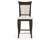 Canadel Upholstered Counter Stool 8274 in OZ Fabric and 59 Davy's Grey and Fixed Base, front view