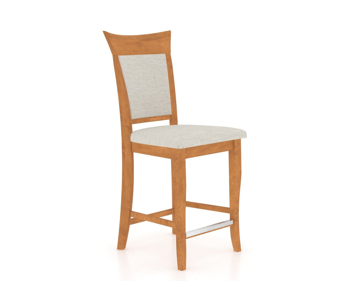 Canadel Upholstered Counter Stool 8274 in Fixed Base, three-quarter view
