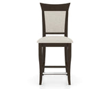 Canadel Upholstered Counter Stool 8274 in TB Fabric and 59 Davy's Grey and Fixed Base, front view