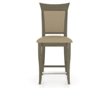 Canadel Upholstered Counter Stool 8274 in XY Faux Leather and 08 Shadow and Fixed Base, front view
