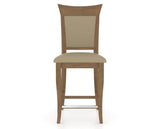 Canadel Upholstered Counter Stool 8274 in XY Faux Leather and 25 Pecan Washed and Fixed Base, front view