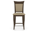 Canadel Upholstered Counter Stool 8274 in XY Faux Leather and 29 Hazelnut Washed and Fixed Base, front view