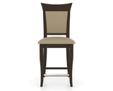 Canadel Upholstered Counter Stool 8274 in XY Faux Leather and 59 Davy's Grey and Fixed Base, front view