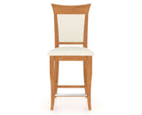 Canadel Upholstered Counter Stool 8274 in YJ Faux Leather and 01 Honey Washed and Fixed Base, front view