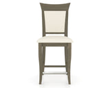 Canadel Upholstered Counter Stool 8274 in YJ Faux Leather and 08 Shadow and Fixed Base, front view