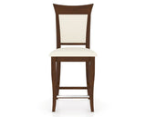 Canadel Upholstered Counter Stool 8274 in YJ Faux Leather and 19 Cognac Washed and Fixed Base, front view