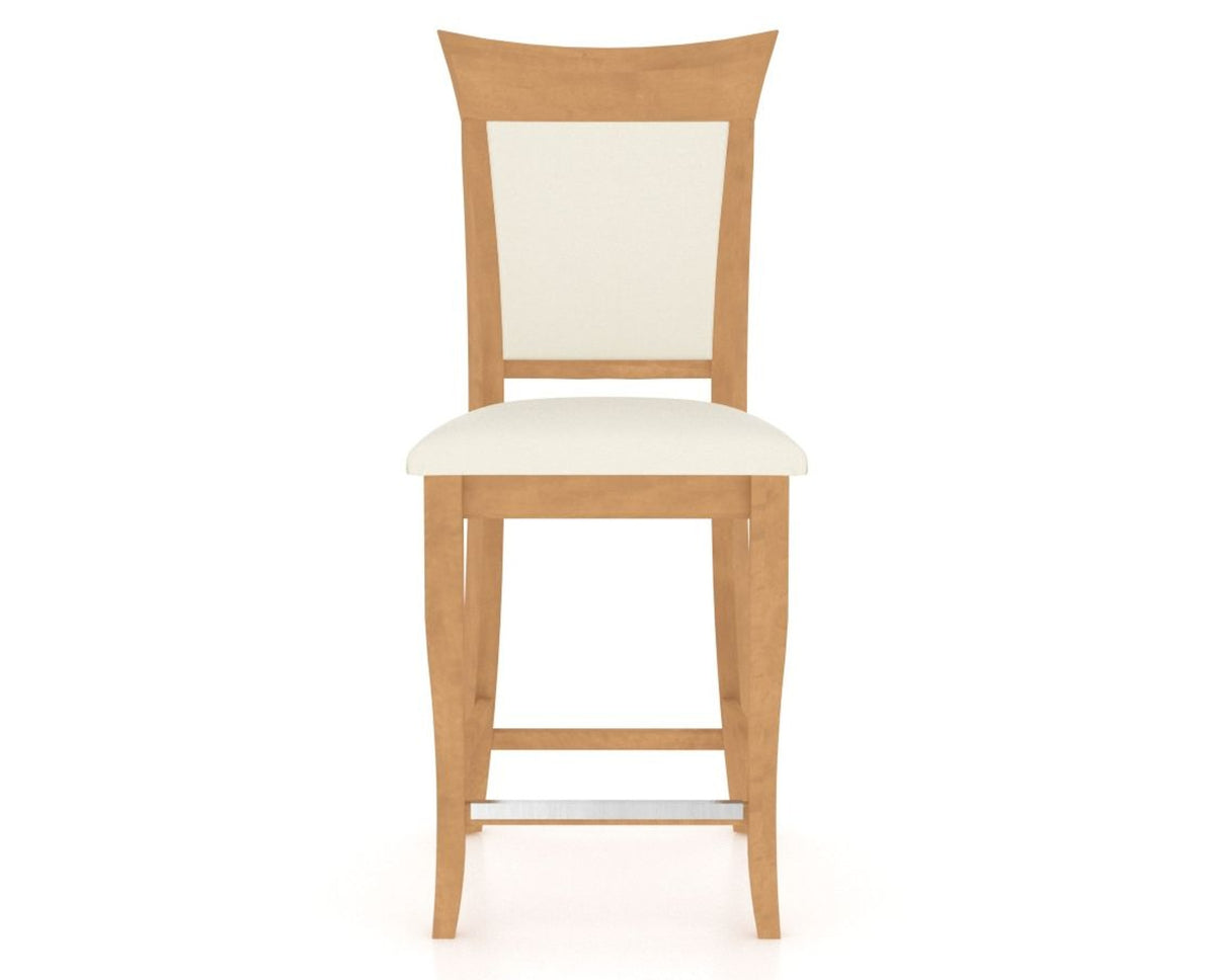Canadel Upholstered Counter Stool 8274 in YJ Faux Leather and 20 Caramel Washed and Fixed Base, front view