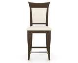 Canadel Upholstered Counter Stool 8274 in YJ Faux Leather and 29 Hazelnut Washed and Fixed Base, front view