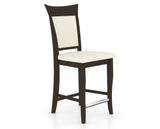 Canadel Upholstered Counter Stool 8274 in YJ Faux Leather and 59 Davy's Grey and Fixed Base, three-quarter view