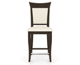 Canadel Upholstered Counter Stool 8274 in YJ Faux Leather and 59 Davy's Grey and Fixed Base, front view
