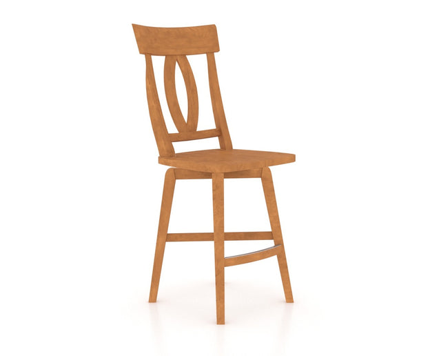Canadel Swivel Counter Stool 7100 in Honey Washed, three-quarter view