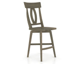 Canadel Swivel Counter Stool 7100 in Wood Seat and 08 Shadow, three-quarter view