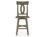 Canadel Swivel Counter Stool 7100 in Wood Seat and 08 Shadow, front view