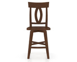 Canadel Swivel Counter Stool 7100 in Wood Seat and 19 Cognac Washed, front view