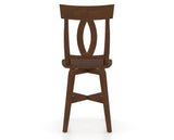 Canadel Swivel Counter Stool 7100 in Wood Seat and 19 Cognac Washed, back view