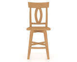 Canadel Swivel Counter Stool 7100 in Wood Seat and 20 Caramel Washed, front view