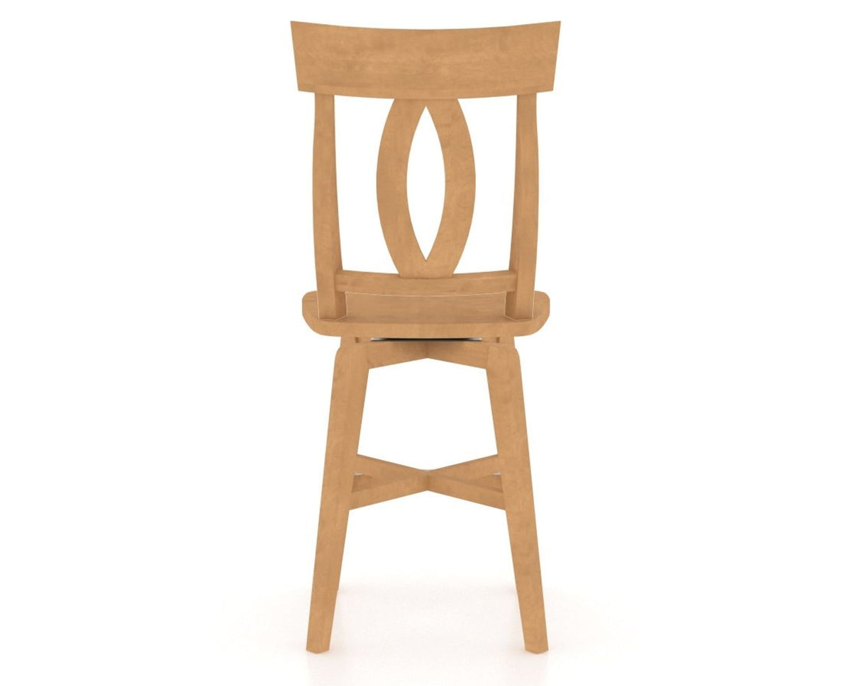 Canadel Swivel Counter Stool 7100 in Wood Seat and 20 Caramel Washed, back view