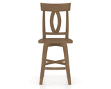 Canadel Swivel Counter Stool 7100 in Wood Seat and 25 Pecan Washed, front view