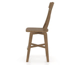 Canadel Swivel Counter Stool 7100 in Wood Seat and 25 Pecan Washed, side view