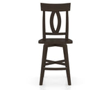Canadel Swivel Counter Stool 7100 in Wood Seat and 59 Davy's Grey, front view