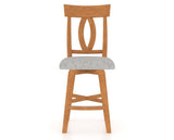 Canadel Swivel Counter Stool 7100 in 7C Fabric and 01 Honey Washed, front view